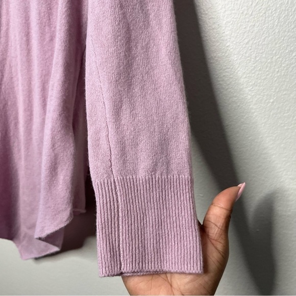 Joie Women Cashmere Sweater XS Pink Asymmetrical V-Neck Coastal Tunic Lagenlook - Picture 2 of 9